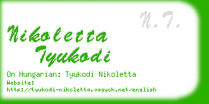 nikoletta tyukodi business card